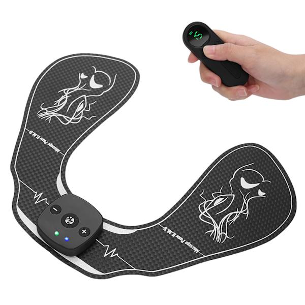 Trådlös EMS Hip Trainer Fjärrkontroll Smart Buttock Lifting Massage Stimulator Svart