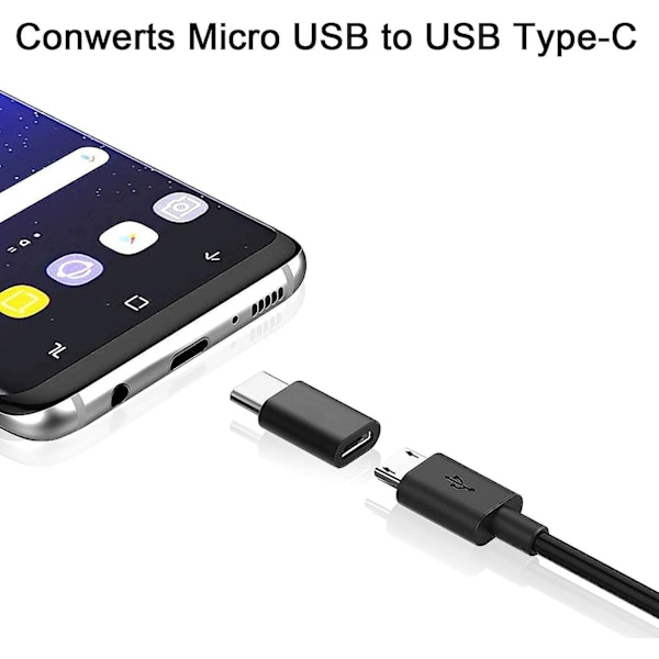 USB C till Micro USB-adapter, 2-pack, Typ C hane till Micro USB hona, för P20/30 och andra smartphones