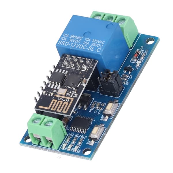 1-veis relémodul 2 arbeidsmoduser ESP‑01 WiFi-relémoduler for smarttelefon i hjemmet