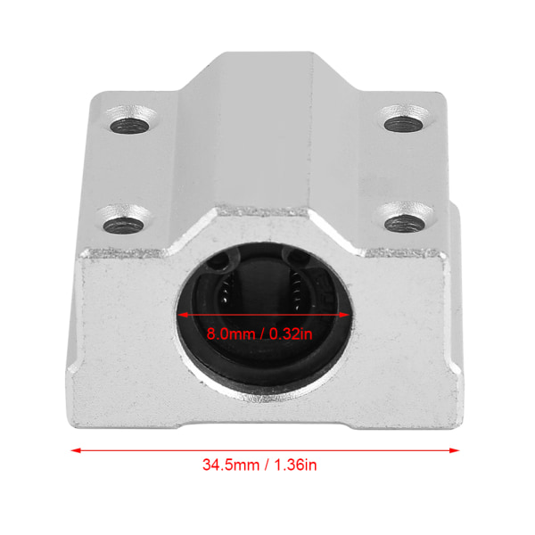 4 stk SCS8UU 8mm lineær bevegelse kulelager glidebøsning glideblokk for 3D-skriver
