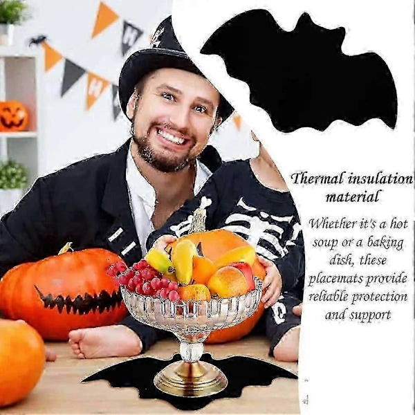 Lepakkoaluset Halloween Pöytäaluset Liukumattomat Kupinaluset Lämmönkestävät Pöytäkoristeet Kotiin Keittiöön