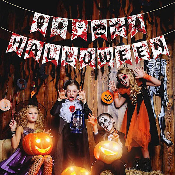 Uhyggelig Halloween Zombie Vampyr Party Banner
