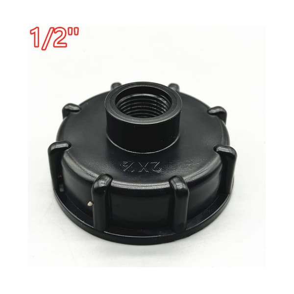 IBC Adapterhætte s60x6 til 1000 liters tank, 1 tomme (udvendig konveks version 1\" tykkere)