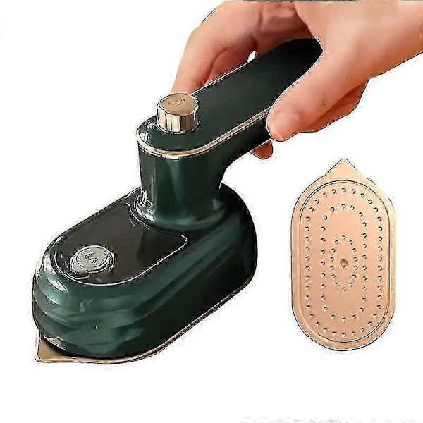 Mini dampstrygejern til hurtig opvarmning, rejse strygejern mini med damp, strygejern damper tøj foldbar roterbar håndholdt strygejern damp grøn
