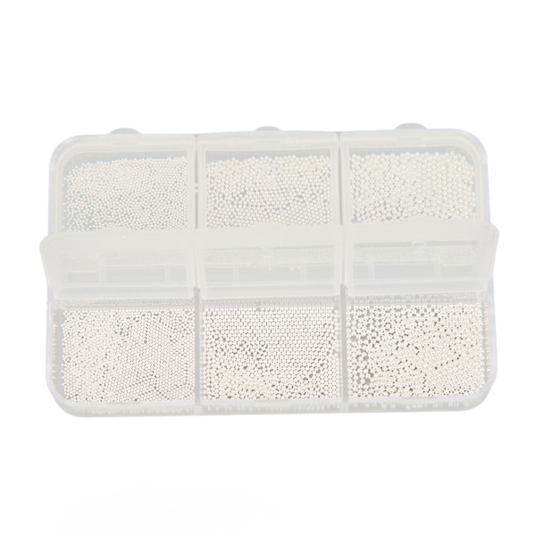 Nail Art Bead Home Salon Hieno tee-se-itse metalliset minikynsihelmet kynsitaiteilijalle noviisi hopea