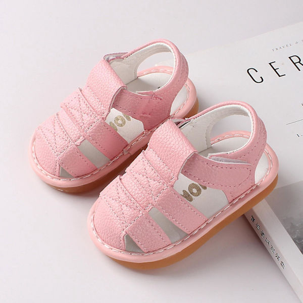 Søde hul mønster bløde skridsikre sandaler til småbørn baby piger drenge16 Pink