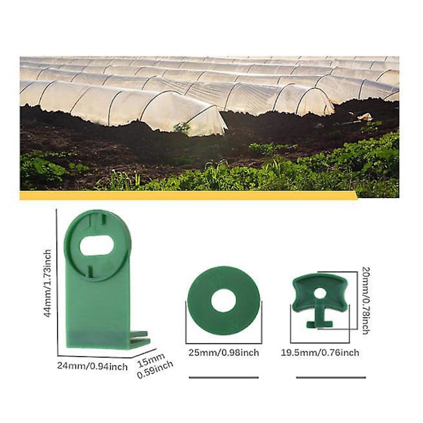 200 Greenhouse Twist Clips and Washer Kit - Plastfästklämmor, förlängningsvinkelklämmor för isolering, aluminiumnät