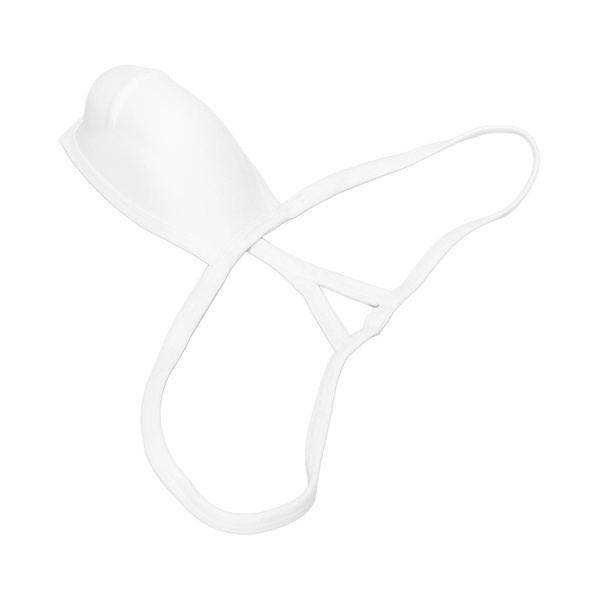 Bulge Cup Mjuk Polyester Bomull Stereo Form Bulge Täckande Underkläder Cup med rem Vit L