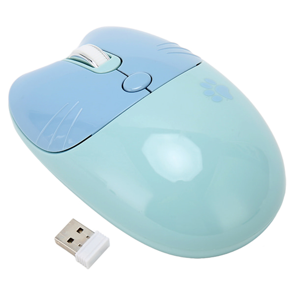 Trådlös mus BT5.1 eller 2,4 GHz Silent Click Justerbar DPI Auto Sleep Office Mouse for Girl Working Family School Cafe Blue
