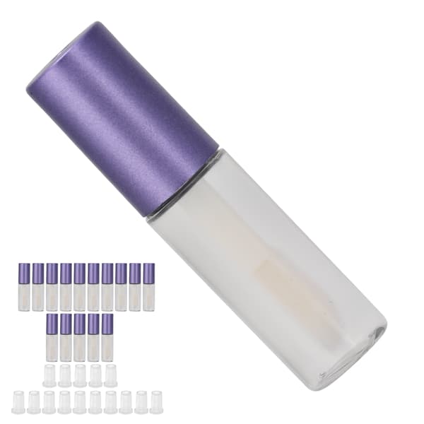 15 stycken små läppglansrör 1,2 ml läppglansflaskor provförpackade kosmetiska behållare med gummiproppar lila