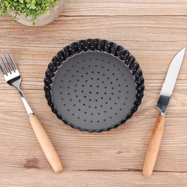 Husholdnings Tyk Non-Stick Kulstofstål Pizzaform Bageplade Køkken Bageværktøj (S (5in))