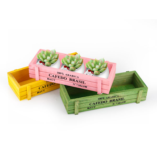 3 st Hemmakontor Skrivbord Trä Succulent Blomkruka Trädgård Växtkruka Förvaringslåda Dekoration