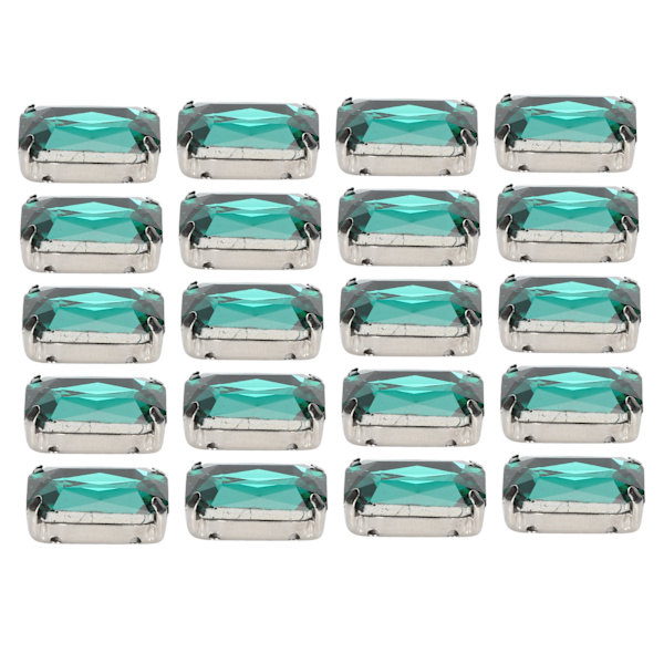 20 kpl DIY Claw Diamonds Häämekko Retro muoti askartelulasivaatekoristeet 13 x 18 mm smaragdinvihreä suorakulmio lasikynsi timantti