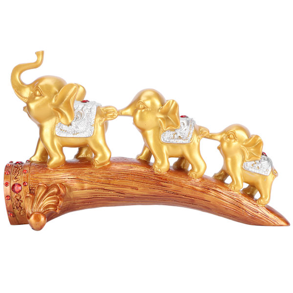 Elefant Statue Skulptur Innovativ Syntetisk Resin Ornamenter Desktop Møblering Guld
