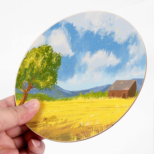 10 stk. runde træstykker til hobbyprojekter DIY julepynt 15 cm
