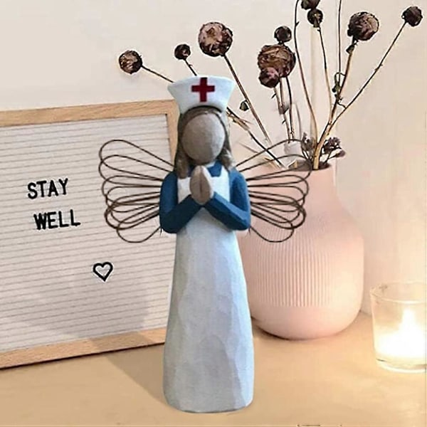 2025 Ny Sykepleierstatue Resin Sykepleierskulptur Sykepleierkarakterstatue Hjemmepynt Ornament, A