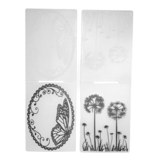 2 stk. prægemappe Mælkebøtte Sommerfugl prægemappe Skabelon til album Scrapbooking Papirkort Kunsthåndværk Dekoration