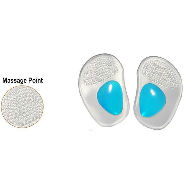 Mjuk Silikon Antislip Design Stödförband för Plattfot & Plantar Fasciit (1 PAR) - Speciellt för Behandling av Mortons neurom, Metatarsalgi, Fett