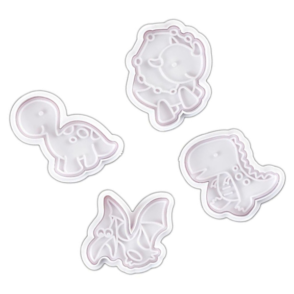 4 stk. bageform sikker nem afstøbning varmebestandig dinosaur form fondant kageforme til kiks chokolader slik