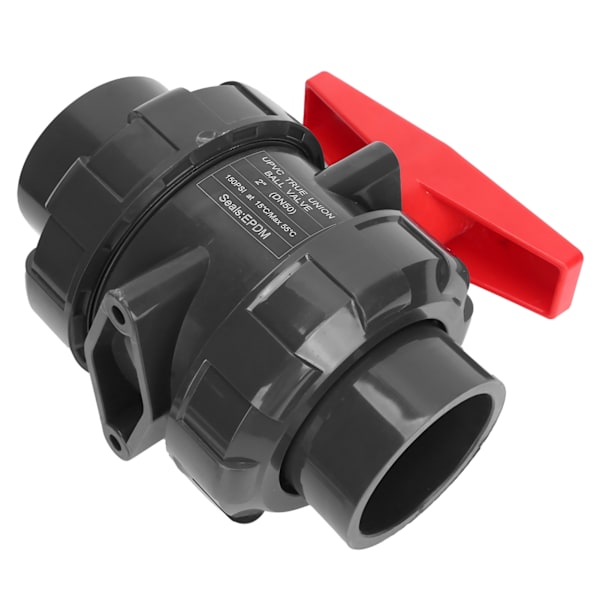 DN50 G2 PVC Double Union kompakt kulventil för simbassängakvarium tillbehör