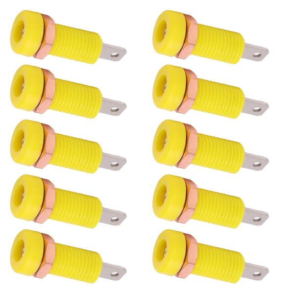10 stk 4 mm Banan Jack Socket Mount Binding Post Connector Adapter Panel for Elektronisk Instrument Gul