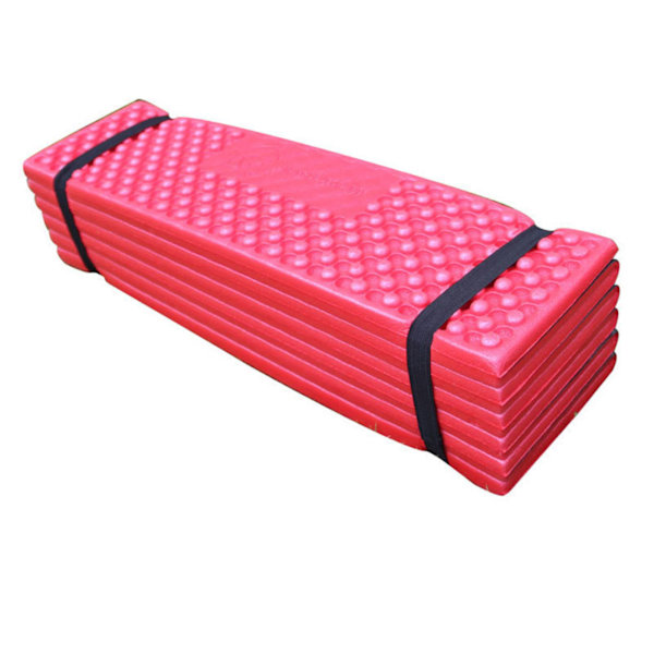 Foldable Sleeping Mat Soft PVC Thickened Double Egg Crate Sleeping Pad for Outdoor Camping Red Black 186x57