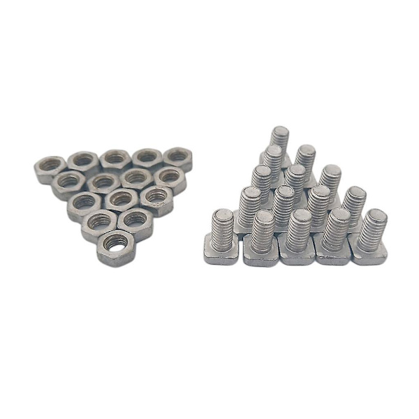 15 st Aluminiumlegering Fyrkantshuvud Växthus Muttrar och Bultar Ersättning