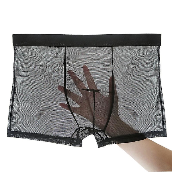Herrkalsonger Sexiga Mesh Andningsbara Boxerkalsonger Låg Midja Coola Boxershorts Paket XL
