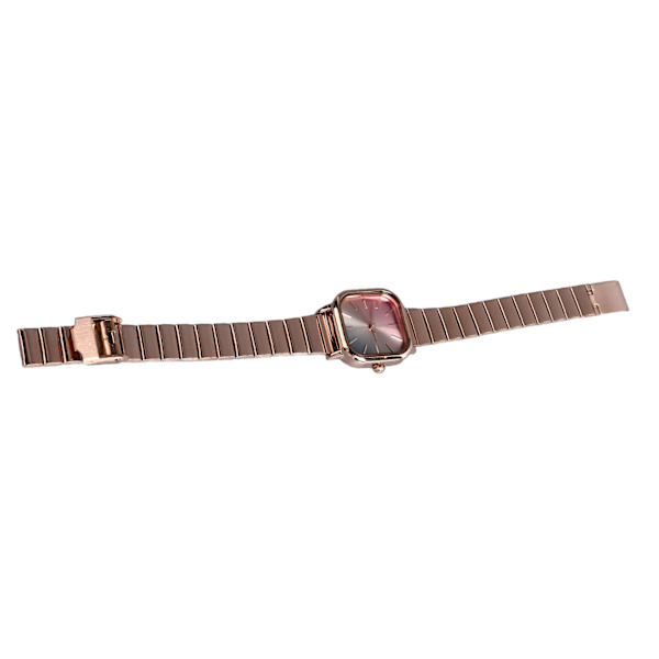 Klocka för kvinnor med färgglad urtavla i kvarts, armband i rostfritt stål, vattentät, passar alla studenter, armbandsklocka i roséguld