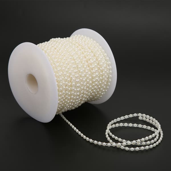4mm 50m Faux Perleperlesnor Kunstig Perlepynt DIY Bukett Klær Materiale