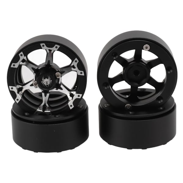 1,9 tum RC Beadlock fälgar Återanvändbar Stabilt grepp Silver Svart Exakt ersättning för Traxxas TRX4