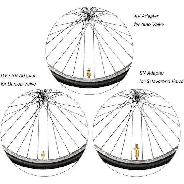 Pumpeventiladaptere Cykelventil Cykelventilforbindelser Cykeltransformatoradapter Pumpefitting Sv Av Dv Bolde Nålbold