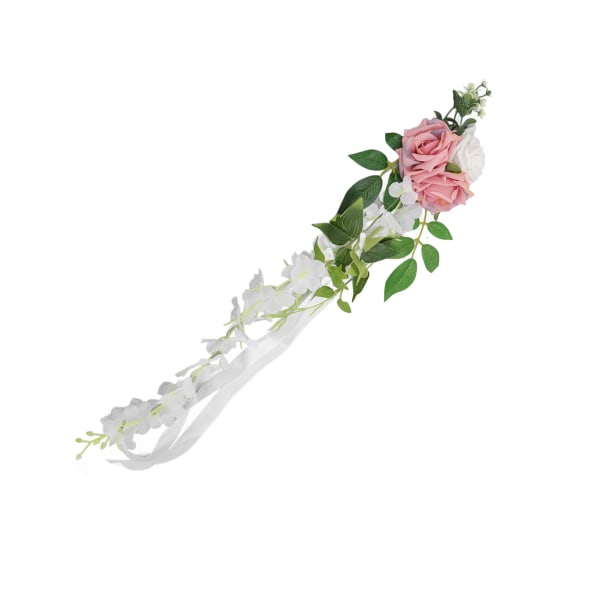 Bryllupsstol Ryg Blomster Kunstig Livagtig Fuld Form Rig Lag Elegant Rose Bryllup Fest Stol Ryg Dekoration 17045