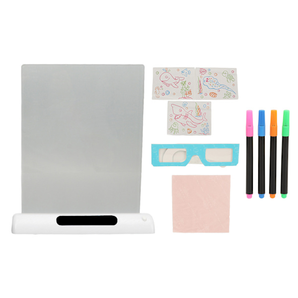3D Luminous Drawing Board Shark Type 3D Luminous Magic Drawing Pad Barnens roliga ritbräda