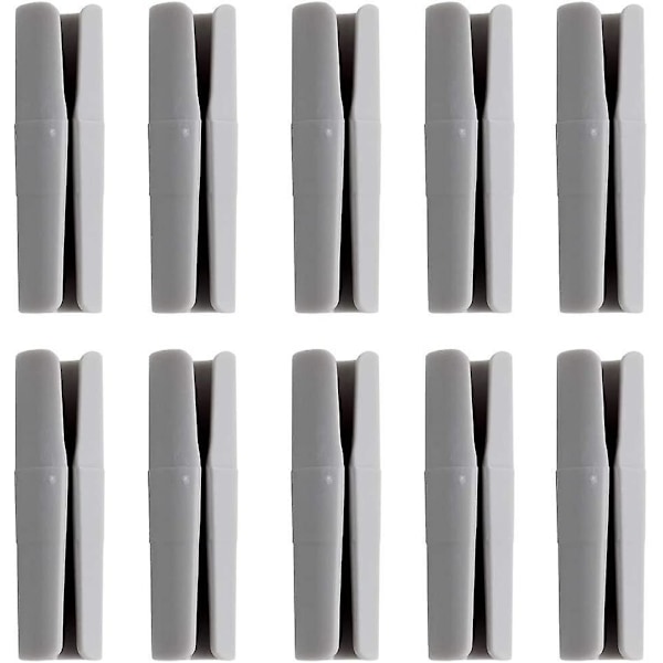Tette ark klips - grå, 10 stk, 5,5*1,8 cm