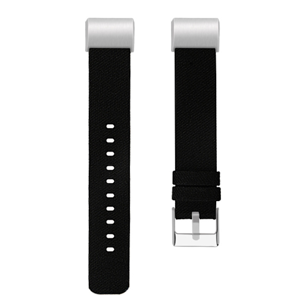 Lærred Rem Til Fitbit Charge2 - Sort