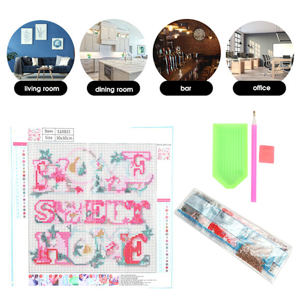 DIY 5D Diamantmålning Landskap Broderi Korsstygnshantverk Heminredning Dekorativt kit S10021