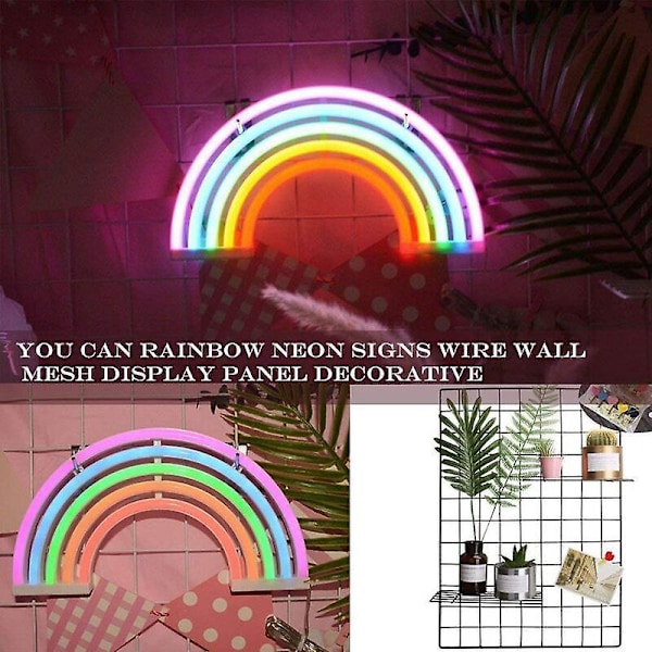 Regnbue LED Neon Lys Kunst Farverig Neon Lampe Indendørs Natlys Vægdekoration til Hjemmefest Fødselsdag Valentinsgaver Soveværelse Natbordsdekoration