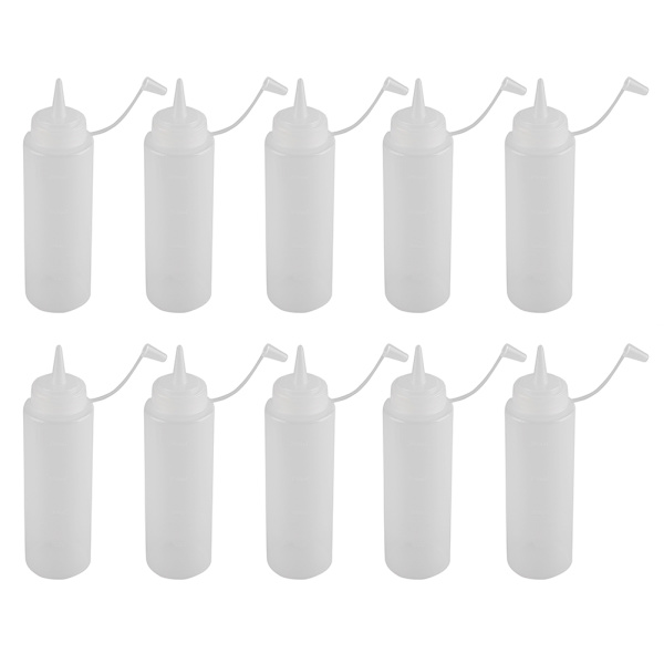240 ml 10 stk. / sæt plastikkrydderidispenser til sauce, olie, fløde, eddike (hvid)