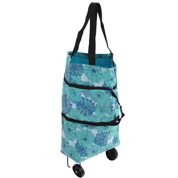 Sammenklappelig Trolley Taske Foldbar Indkøbspose Lærred Multifunktionel Indkøbspose med Hjul til Ældre Type2