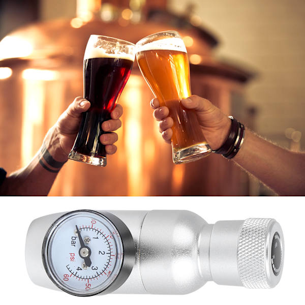 Mini CO2 gassregulator trykkreduksjonsventil CO2 laderadapterventil bryggeutstyr