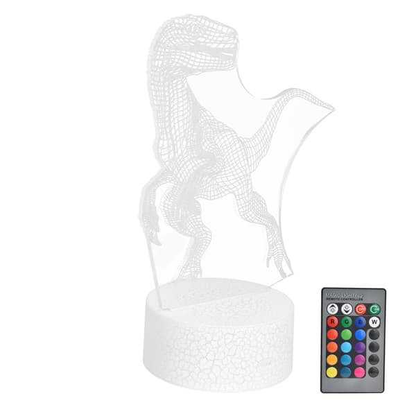 Dinosaur Lampe 16 Farver 5 Lysstyrkeniveauer 4 Tilstande Natlampe Dekoration til Stue