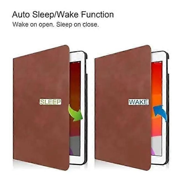 Etui til iPad 9./8./7. generation 10.2, Stødsikkert PU lædercover med penholder, Magnetisk stativ med 7 justerbare vinkler, Auto Sleep/Wak