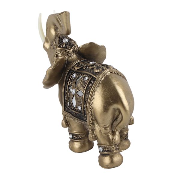 Guldfarve Elegant elefantstatue Ornament Figur Hjemmekontor Dekoration Gave (M)