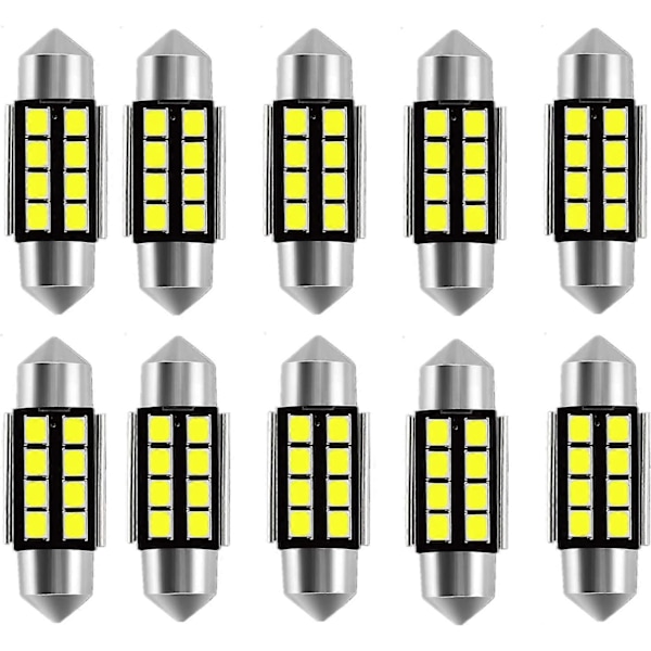 10 kpl 31mm 2835 SMD LED-polttimoita Superkirkas valkoinen korvaus autojen LED-valoille Kattokartta Lukeminen Rekisterikilven valot