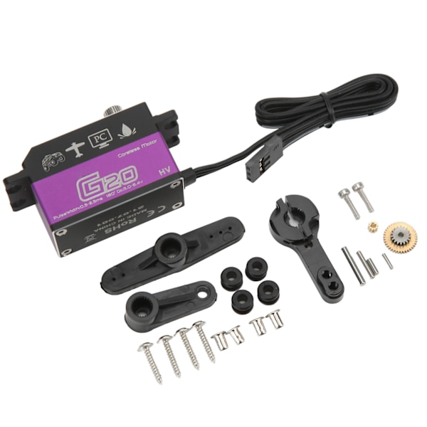 G20 RC Bil Digital Servo 20KG Hög Vridmoment Helt Vattentät Metallväxel Servo för 1/8 1/10 RC Fordon