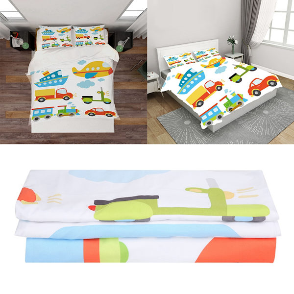 3 stk/sett polyesterfiber dynetrekk putevarsett komfortabelt husholdning soverom sengetøysett 140x200cm putevar 50x75cmx2