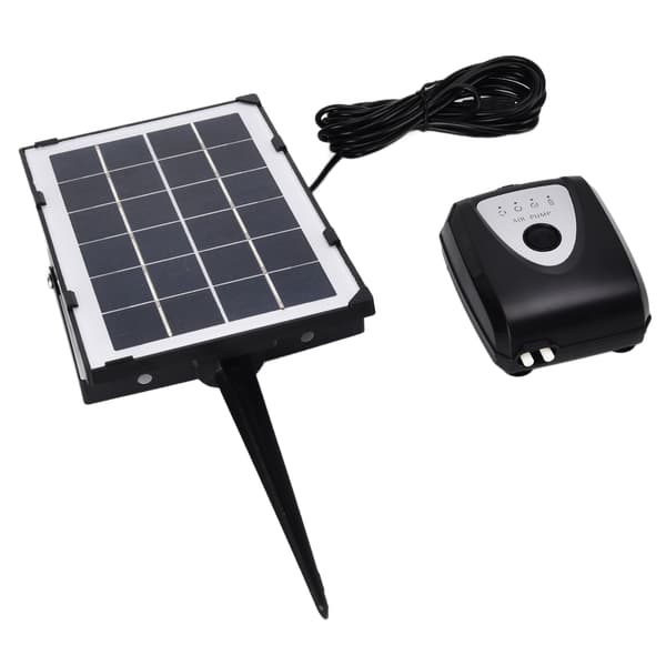 Solcellsdriven syrepump, lågtrycksjordplugg i luftningspump med syrerör och luftbubbelsten för akvarier och dammar