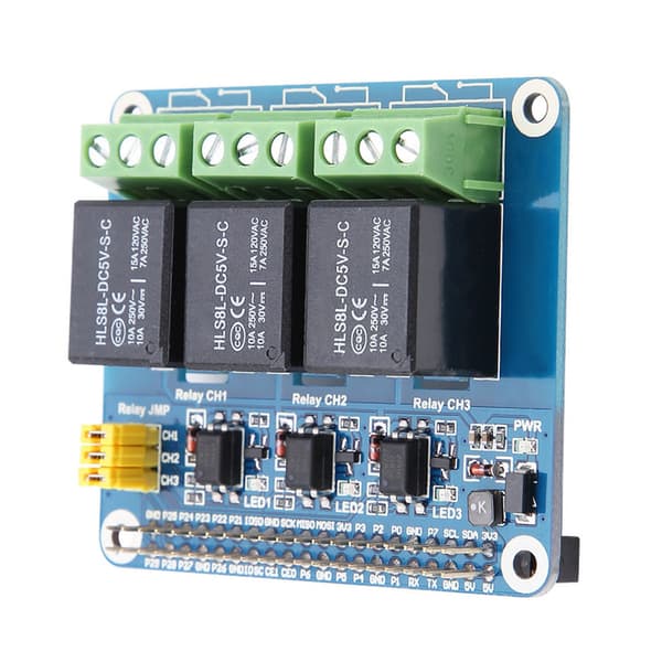 3-kanals relæudvidelseskort til Raspberry Pi A+/B+/2B/3B/3B+