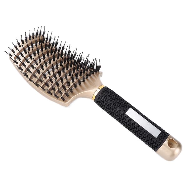 Buet Detangler Børste Nylon Professionel Hår Paddle Detangling Børste til Hårstyling Guld